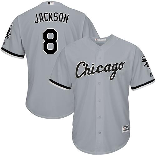 White Sox #8 Bo Jackson Grey Road Cool Base Stitched Youth MLB Jersey - Click Image to Close